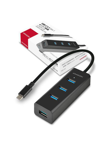 I/O HUB USB-C 4PORT CHARGING/0.4M HUE-S2C AXAGON