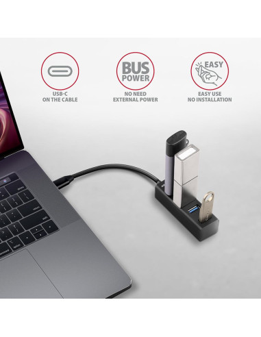 I/O HUB USB-C 4PORT MINI/0.2M HUE-M1C AXAGON