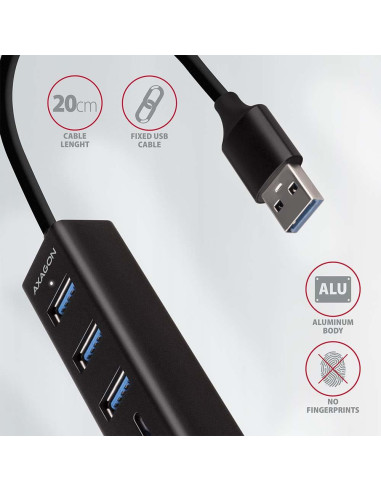 I/O HUB USB3.2 3P SD/MICROSD/0.2M HMA-CR3A AXAGON