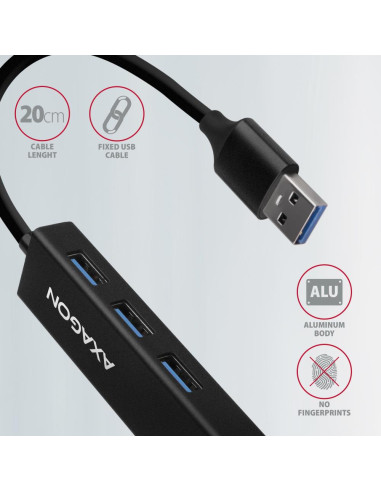 I/O HUB USB3.2 3PORT GLAN/0.2M HMA-GL3A AXAGON