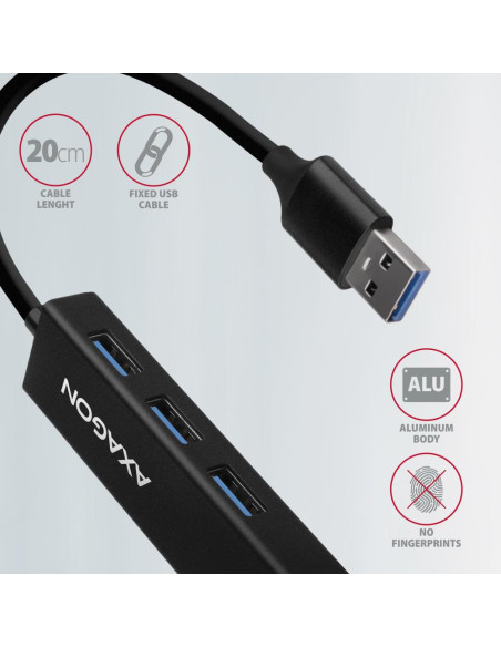 I/O HUB USB3.2 3PORT GLAN/0.2M HMA-GL3A AXAGON I/O HUB USB3.2 3PORT GLAN/0.2M HMA-GL3A AXAGON