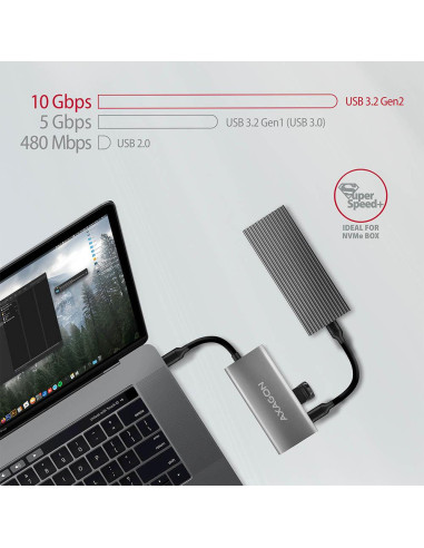 I/O HUB USB3.2 4PORT/0.13M HMC-4G2 AXAGON