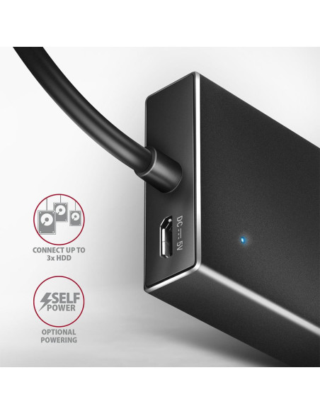 I/O HUB USB-C 7PORT FLAT/0.3M HUE-F7C AXAGON I/O HUB USB-C 7PORT FLAT/0.3M HUE-F7C AXAGON