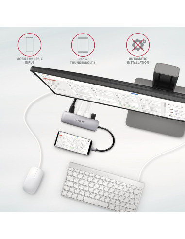 I/O HUB USB-C 5IN1/0.2M HMC-HCR3A AXAGON