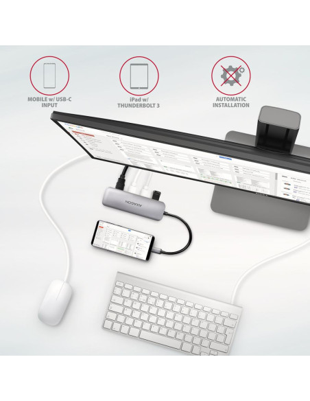I/O HUB USB-C 5IN1/0.2M HMC-HCR3A AXAGON I/O HUB USB-C 5IN1/0.2M HMC-HCR3A AXAGON