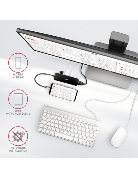 I/O HUB USB-C 6IN1/0.2M HMC-6H4A AXAGON