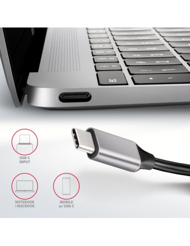 I/O HUB USB-C 6IN1/0.2M HMC-6H4A AXAGON