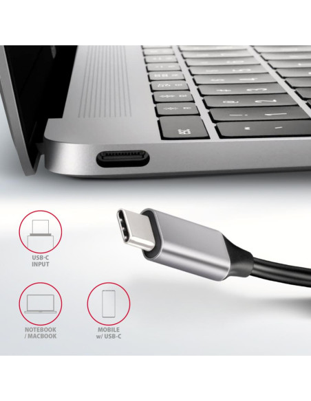 I/O HUB USB-C 6IN1/0.2M HMC-6H4A AXAGON