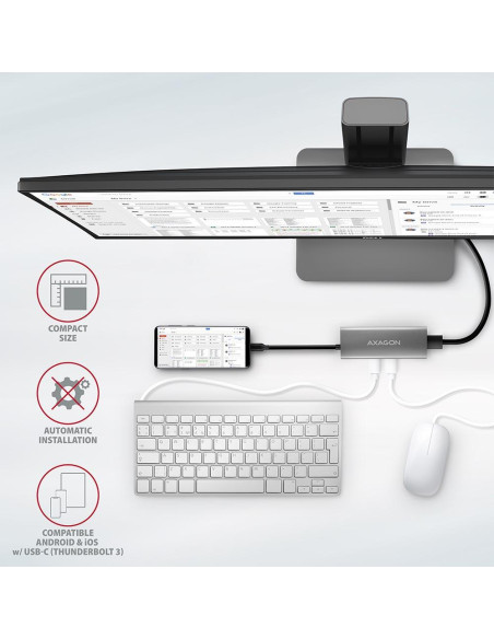 I/O HUB USB-C 5IN1/0.2M HMC-5G2 AXAGON