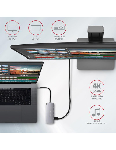 I/O HUB USB-C 6IN1 SATA M.2/0.18M HMC-6M2 AXAGON