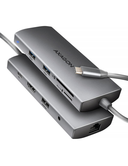 I/O HUB USB-C 9IN1 5GBPS/0.2M HMC-8HLSA AXAGON I/O HUB USB-C 9IN1 5GBPS/0.2M HMC-8HLSA AXAGON