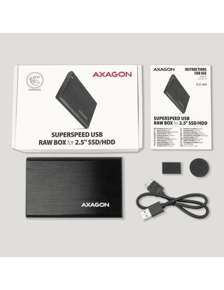 HDD ACC ENCLOSURE 2.5"/USB3.2 EE25-A6M AXAGON