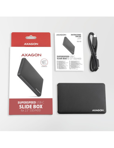 HDD ACC ENCLOSURE 2.5"/USB-C EE25-SLC AXAGON