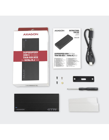 SSD ACC ENCLOSURE M.2 NVME/USB-C EEM2-GTR AXAGON