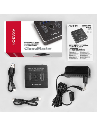 SSD ACC DOCK STATION USB-C/2XM.2 NVME ADSA-M2C AXAGON