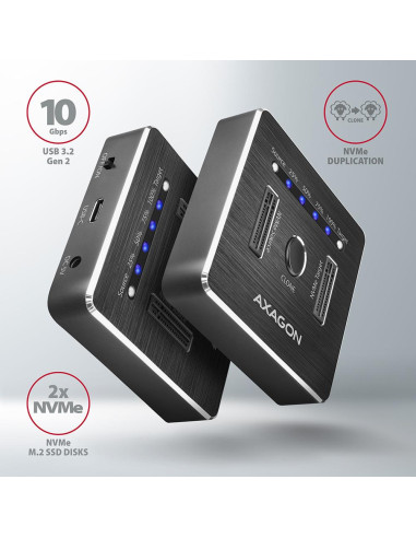 SSD ACC DOCK STATION USB-C/2XM.2 NVME ADSA-M2C AXAGON