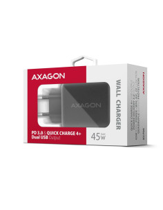 MOBILE CHARGER WALL USB 45W/GAN 2PORT ACU-PQ45 AXAGON
