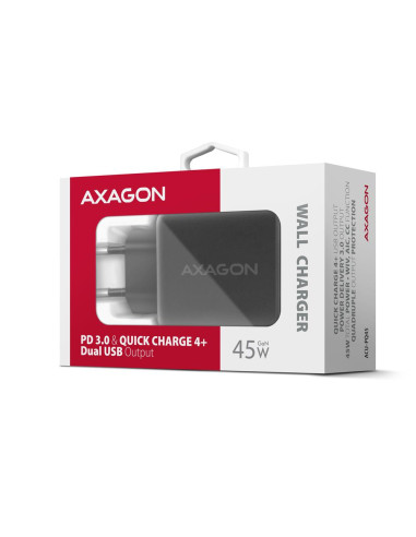MOBILE CHARGER WALL USB 45W/GAN 2PORT ACU-PQ45 AXAGON