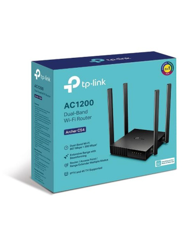 Wireless Router, TP-LINK, Wireless Router, 1200 Mbps, 1 WAN, 4x10/100M, Number of antennas 4, ARCHERC54
