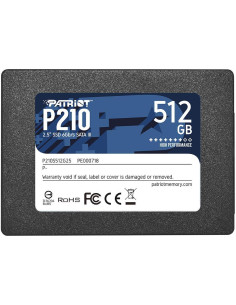 SSD, PATRIOT, P210, 512GB, SATA 3.0, Write speed 430 MBytes/sec, Read speed 520 MBytes/sec, 2,5", TBW 240 TB, P210S512G25