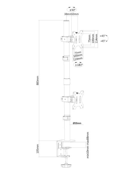 MONITOR ACC DESK MOUNT 10-32"/FPMA-D550DVBLACK NEOMOUNTS MONITOR ACC DESK MOUNT 10-32"/FPMA-D550DVBLACK NEOMOUNTS
