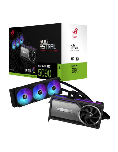 Graphics Card, ASUS, NVIDIA GeForce RTX 5090, 32 GB, GDDR7, 512 bit, PCIE 5.0 16x, GPU 2610 MHz, 2xHDMI, 3xDisplayPort, ASTRAL-