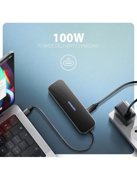 I/O HUB USB-C 6IN1/GLASS 0.2M HMC-6GLN AXAGON