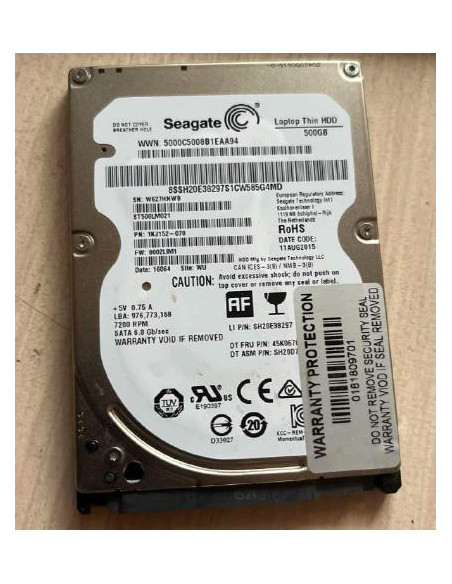 Naudotas ir patikrintas 2.5" Seagate Slim diskas 500GB 7200rpm SATA 6.0 Gb/sec
