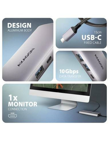 I/O HUB USB-C 6IN1 10GBPS/0.15M HMC-6G2L AXAGON
