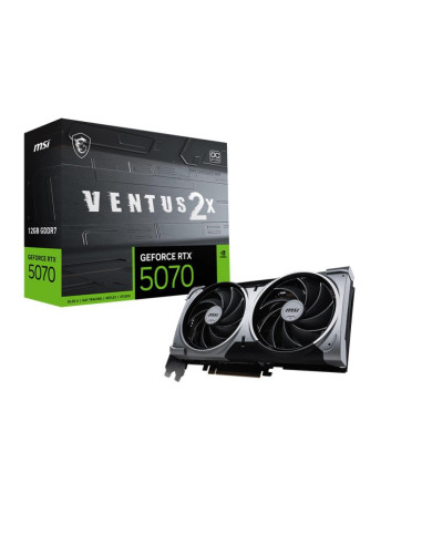 Graphics Card, MSI, NVIDIA GeForce RTX 5070, 12 GB, GDDR7, 192 bit, PCIE 5.0 16x, Dual Slot Fansink, 1xHDMI, 3xDisplayPort, RTX