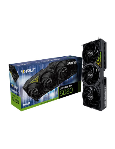 Graphics Card, PALIT, NVIDIA GeForce RTX 5080, 16 GB, GDDR7, 256 bit, PCIE 5.0 16x, Triple slot Fansink, 1xHDMI, 3xDisplayPort,