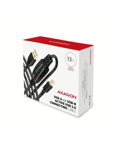 CABLE USB2.0 A-M/B-M ACTIVE/15M ADR-215B AXAGON