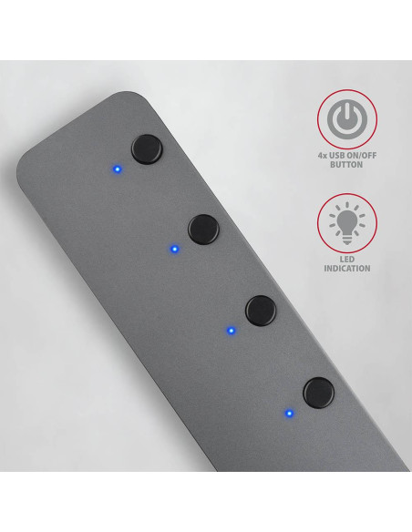 I/O USB HUB SWITCH 4PORT/0.2M HUE-MSA AXAGON