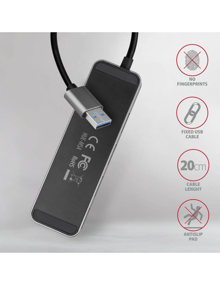 I/O USB HUB SWITCH 4PORT/0.2M HUE-MSA AXAGON