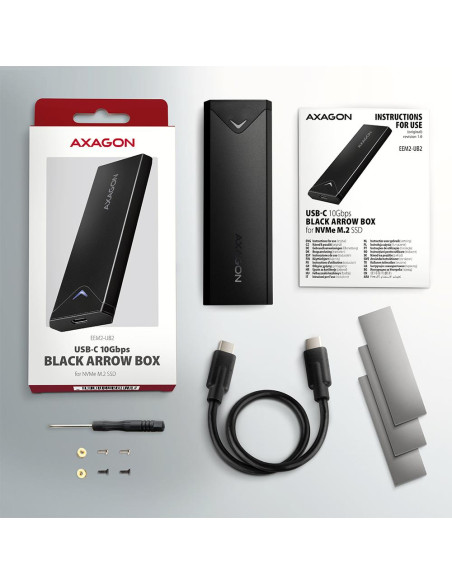 SSD ACC ENCLOSURE M.2 NVME/USB-C EEM2-UB2 AXAGON