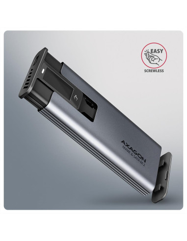 SSD ACC ENCLOSURE M.2 NVME/SATA USB3.2 EEM2-SD2 AXAGON