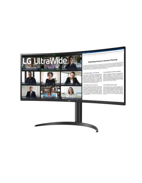 LCD Monitor, LG, 34WR55QK-B, 34", Business/Curved/21 : 9, Panel VA, 3440x1440, 21:9, 100Hz, 5 ms, Height adjustable, Tilt, Colo