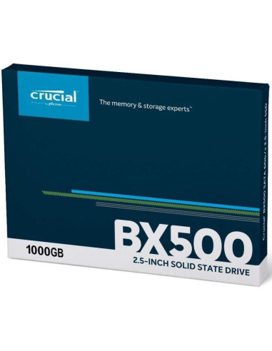 SSD, CRUCIAL, BX500, 1TB, SATA 3.0, Write speed 500 MBytes/sec, Read speed 540 MBytes/sec, 2,5", TBW 360 TB, CT1000BX500SSD1