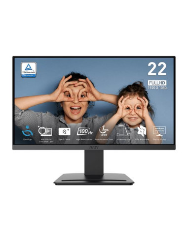 Monitor, MSI, PRO MP223 E2, 21.45", Business, Matte, Panel VA, 1920x1080, 16:9, 100 Hz, 1 ms, Colour Black, PROMP223E2