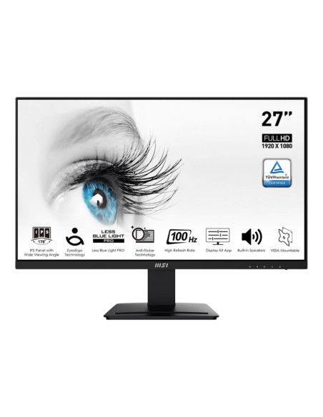 LCD Monitor, MSI, PRO MP273A, 27", Business, Panel IPS, 1920x1080, 16:9, 100Hz, Matte, 4 ms, Speakers, Tilt, Colour Black, PROM LCD Monitor, MSI, PRO MP273A, 27", Business, Panel IPS, 1920x1080, 16:9, 100Hz, Matte, 4 ms, Speakers, Tilt, Colour Black, PROM