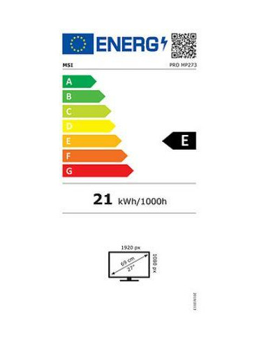 LCD Monitor, MSI, PRO MP273A, 27", Business, Panel IPS, 1920x1080, 16:9, 100Hz, Matte, 4 ms, Speakers, Tilt, Colour Black, PROM
