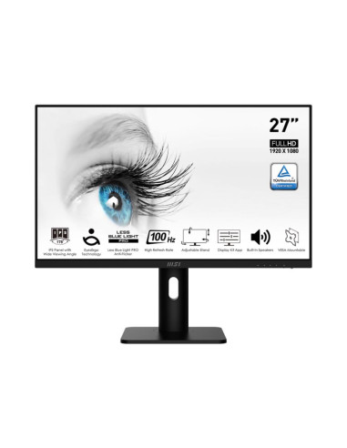 LCD Monitor, MSI, PRO MP273AP, 27", Panel IPS, 1920x1080, 16:9, 100Hz, Matte, 4 ms, Speakers, Swivel, Pivot, Height adjustable,