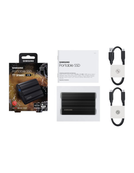 External SSD, SAMSUNG, T7, 4TB, USB 3.2, Write speed 1000 MBytes/sec, Read speed 1050 MBytes/sec, MU-PE4T0S/EU External SSD, SAMSUNG, T7, 4TB, USB 3.2, Write speed 1000 MBytes/sec, Read speed 1050 MBytes/sec, MU-PE4T0S/EU