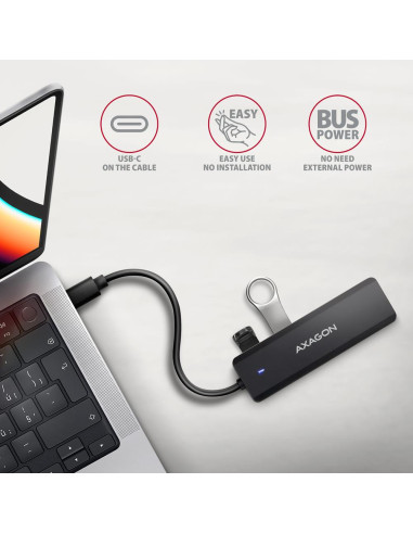 I/O HUB USB-C TRAVEL/0.19M HUE-C1C AXAGON