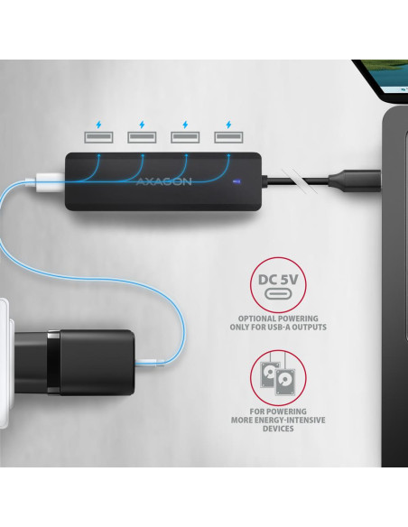 I/O HUB USB-C TRAVEL/0.19M HUE-C1C AXAGON I/O HUB USB-C TRAVEL/0.19M HUE-C1C AXAGON