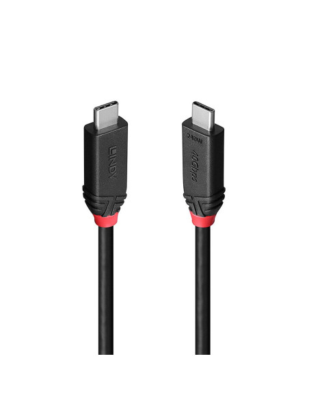 CABLE USB4 240W TYPE C 1M/BLACK LINE 37001 LINDY CABLE USB4 240W TYPE C 1M/BLACK LINE 37001 LINDY