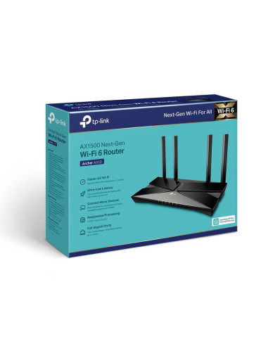 Wireless Router, TP-LINK, Wireless Router, 1500 Mbps, Wi-Fi 6, IEEE 802.11a, IEEE 802.11 b/g, IEEE 802.11n, IEEE 802.11ac, IEEE