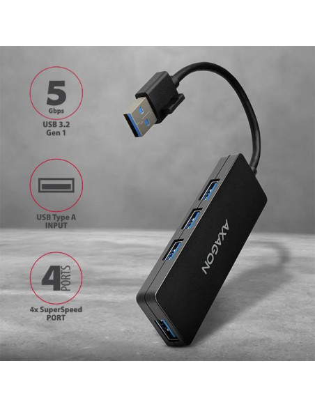 I/O HUB USB3.2 4PORT SLIM/0.14M HUE-G1A AXAGON I/O HUB USB3.2 4PORT SLIM/0.14M HUE-G1A AXAGON