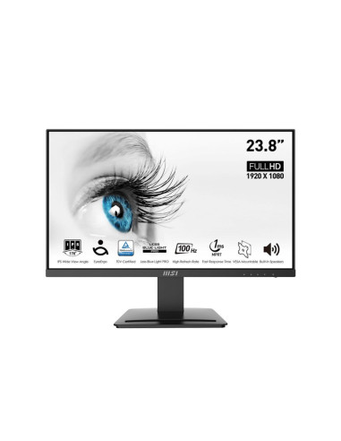 LCD Monitor, MSI, PRO MP243X, 23.8", Business, Matte, Panel IPS, 1920x1080, 16:9, 100Hz, 4 ms, Speakers, PROMP243X