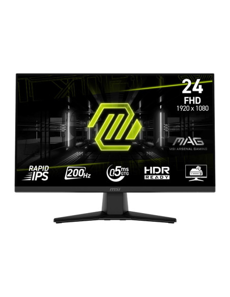 LCD Monitor, MSI, MAG 242F, 23.8", Gaming, Matte, Panel IPS, 1920x1080, 16:9, 200Hz, 0.5 ms, Colour Black, MAG242F